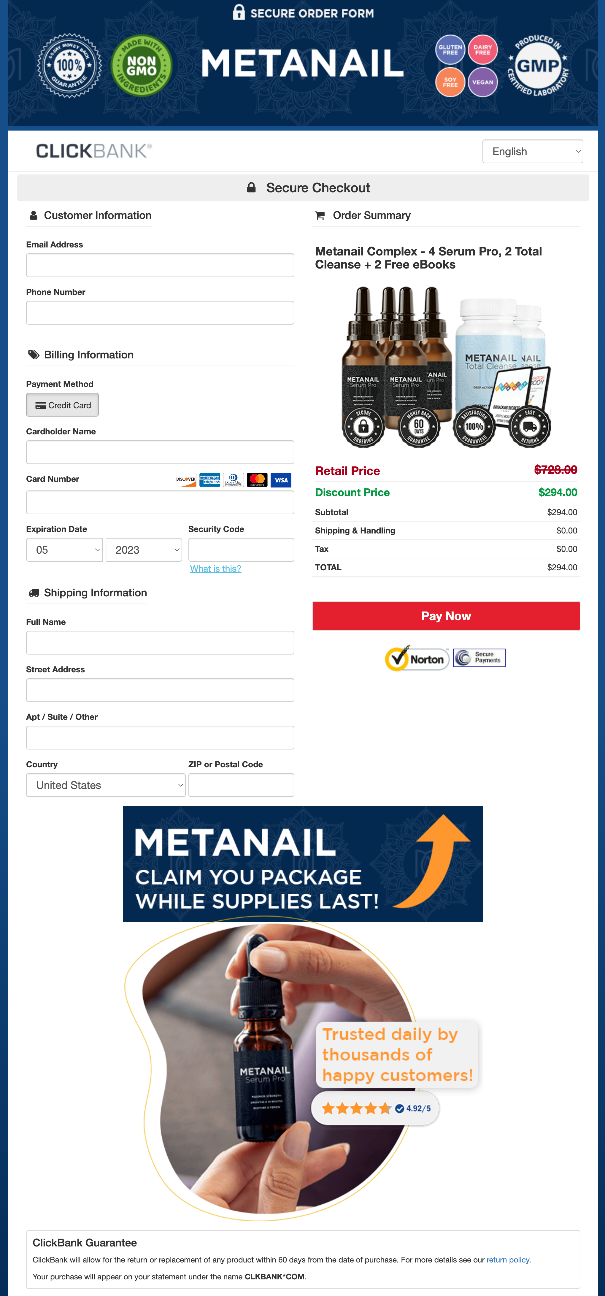 Metanail Serum Pro - Order Page